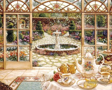 Jardin œuvres - thé dans le jardin de la véranda